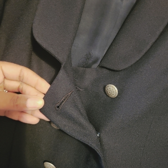 SuitsMe | Women's Vintage Dark Blue Military Style Career Blazer (Size 10) - Picture 7 of 13